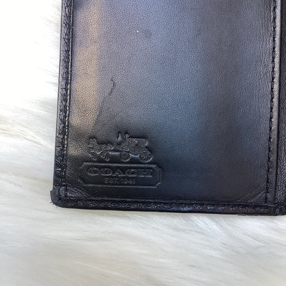 Coach Legacy Signature Slim Bi-fold Wallet Black - Picture 8 of 9